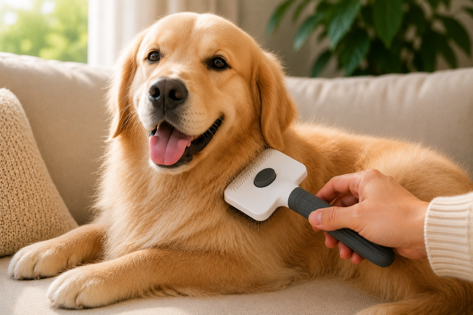 Luxury Self-Cleaning Pet Grooming Brush | Effortless Shedding & Deshedding
