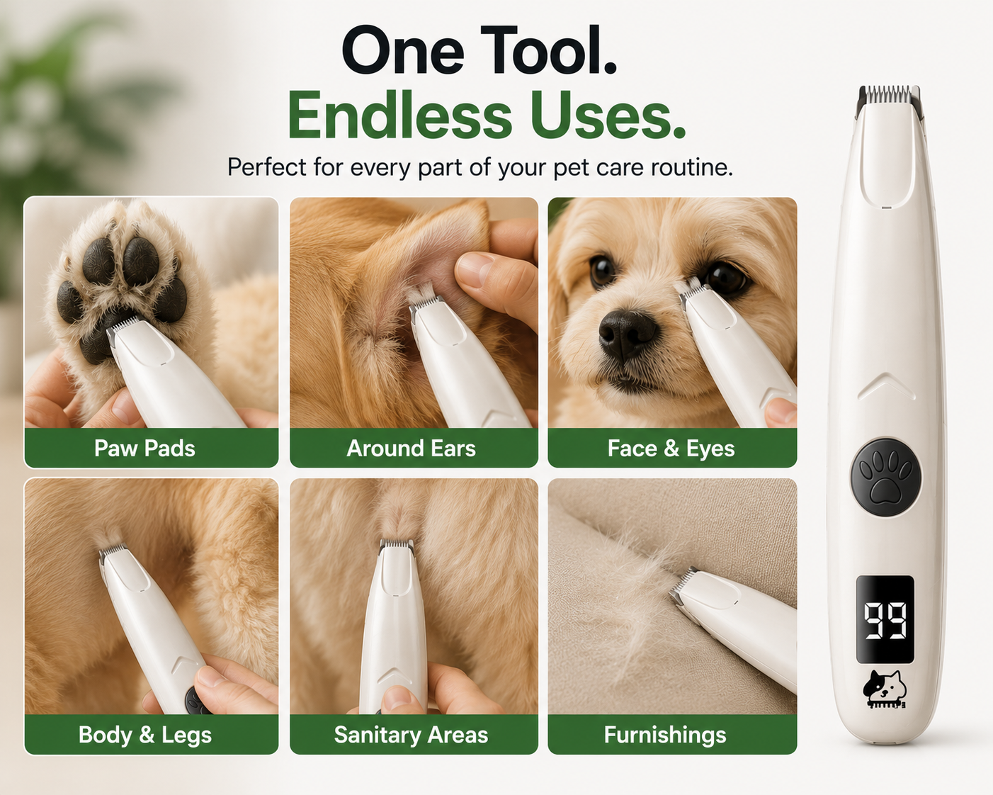 ZenPaws™ Quiet LED Paw Trimmer | Safe & Rechargeable