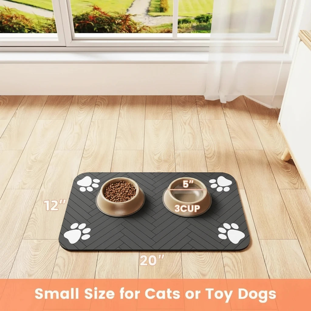 Luxury Quick-Dry Pet Feeding Mat | Waterproof & Super Absorbent