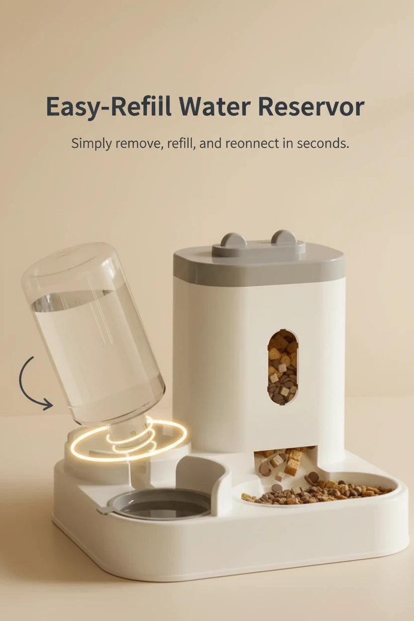 Luxury Automatic Pet Feeder & Water Fountain | 2-in-1 Feeding Station