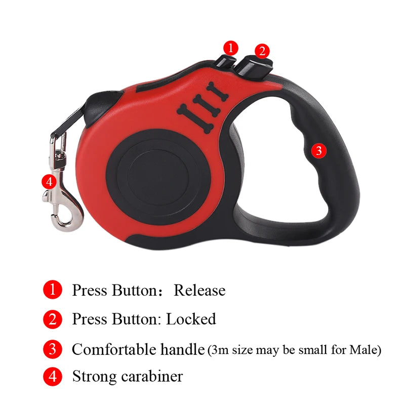 Luxury Retractable Dog Leash | Smooth Lock & Comfortable Grip