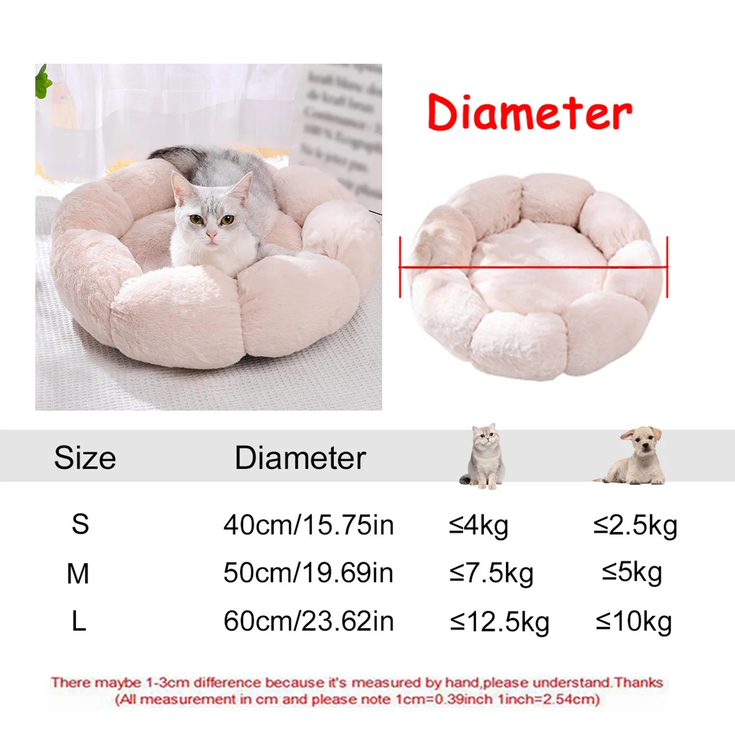 Calming Plush Pet Bed | Ultra-Soft Washable Dog & Cat Bed