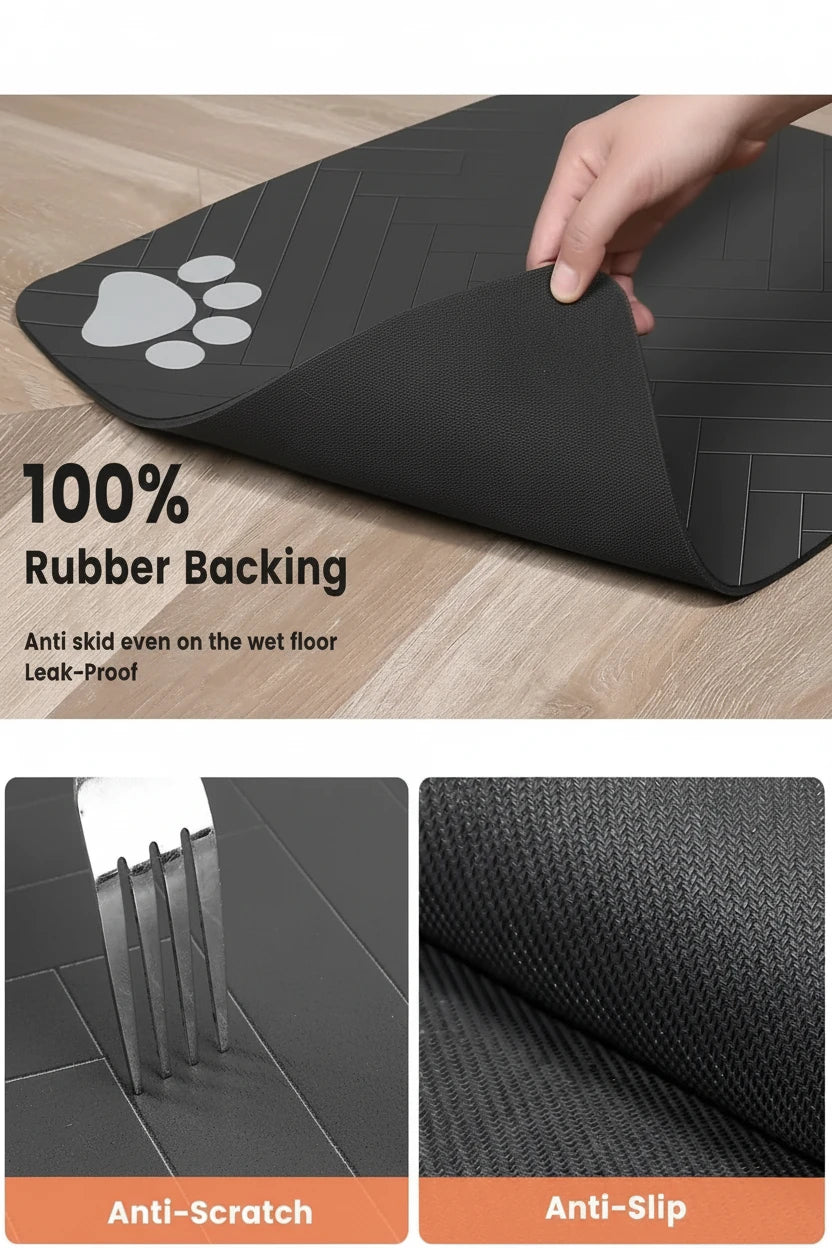 Luxury Quick-Dry Pet Feeding Mat | Waterproof & Super Absorbent