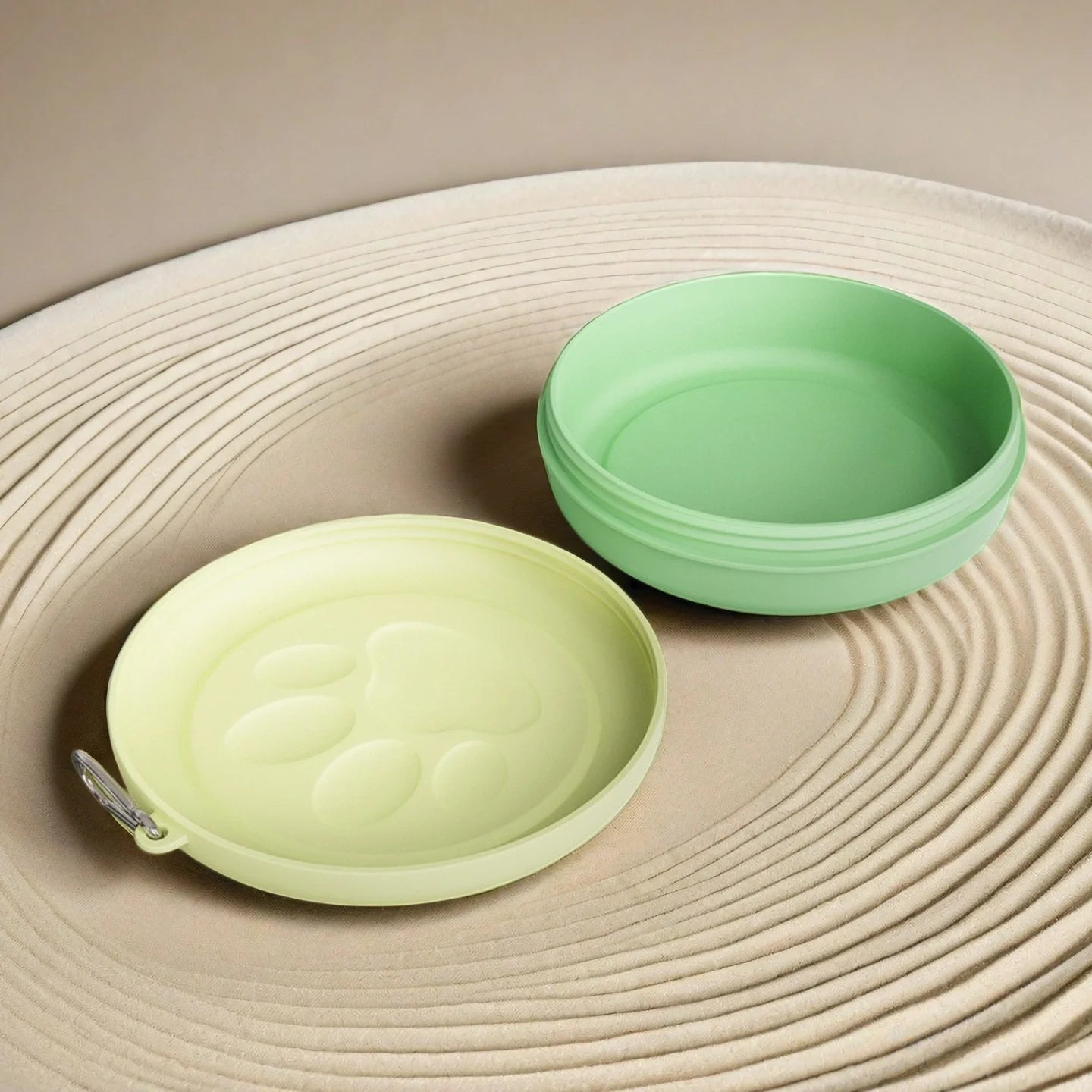 2-in-1 Portable Travel Pet Bowl with Treat Storage | Foldable Dog & Cat Food & Water Bow