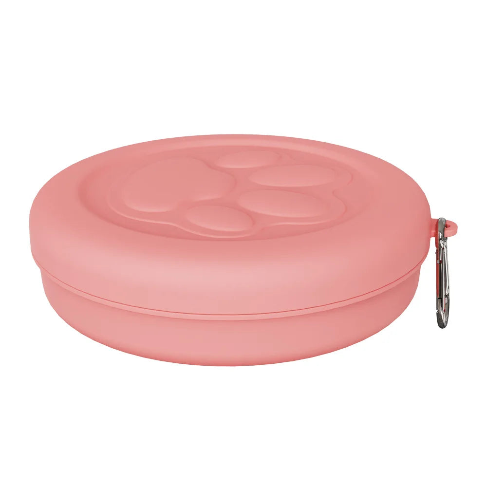 2-in-1 Portable Travel Pet Bowl with Treat Storage | Foldable Dog & Cat Food & Water Bow