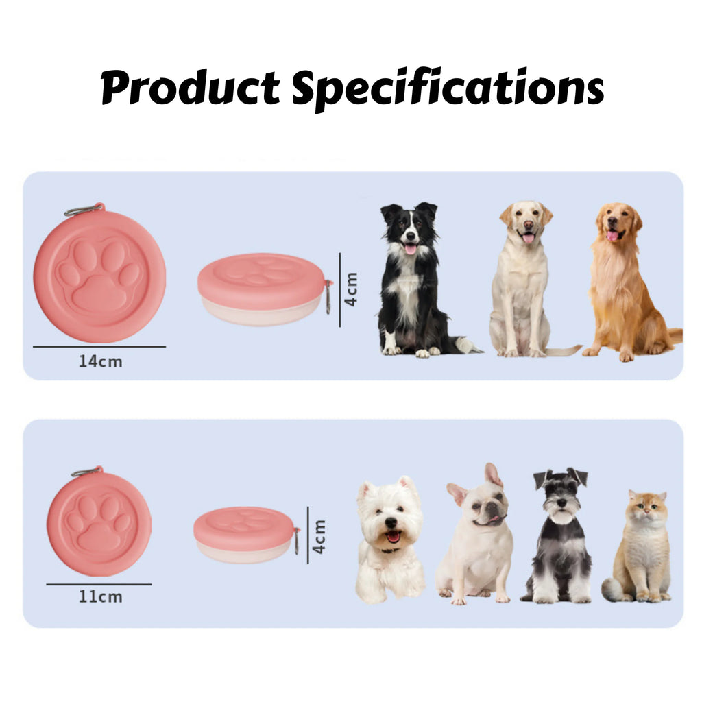 2-in-1 Portable Travel Pet Bowl with Treat Storage | Foldable Dog & Cat Food & Water Bow