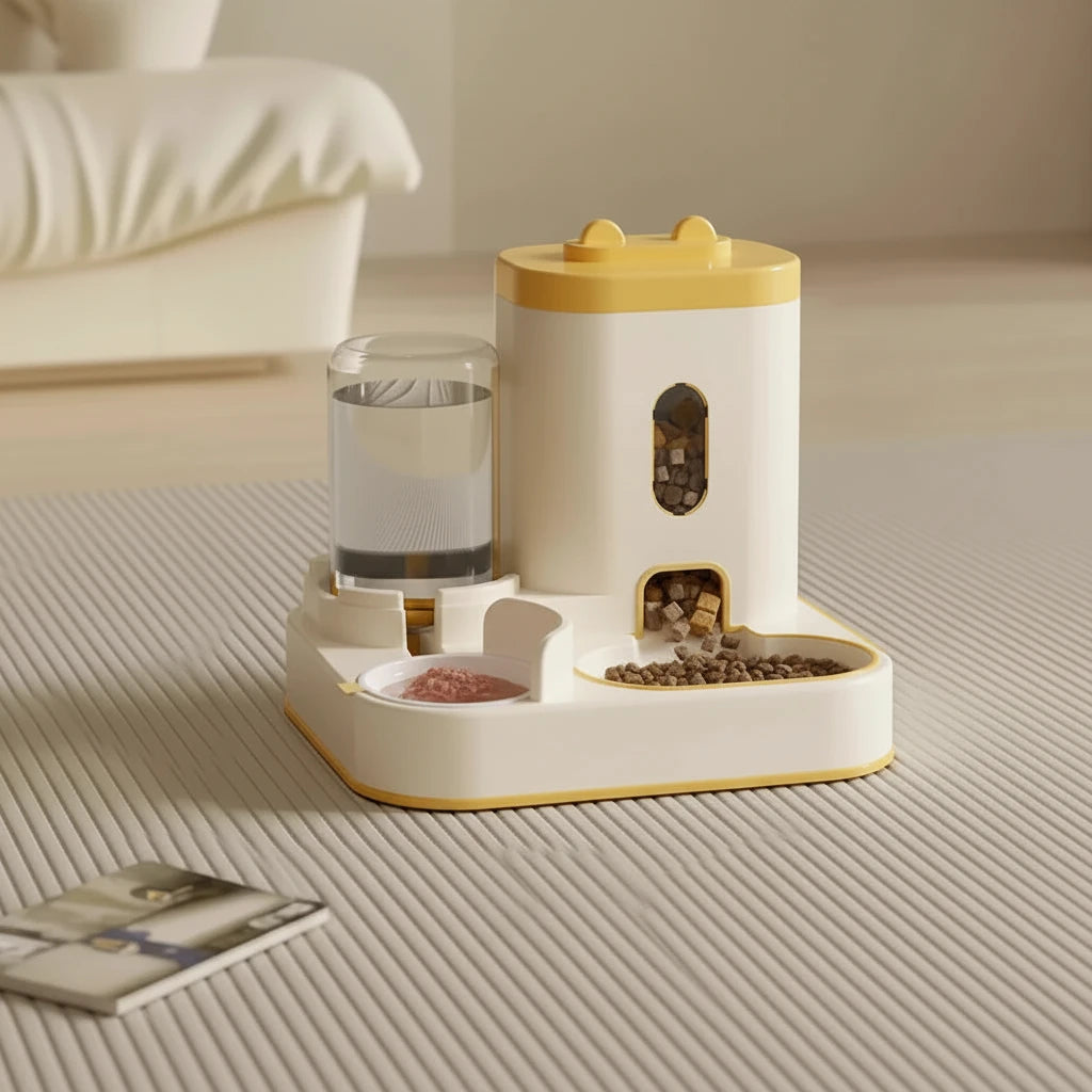 Luxury Automatic Pet Feeder & Water Fountain | 2-in-1 Feeding Station