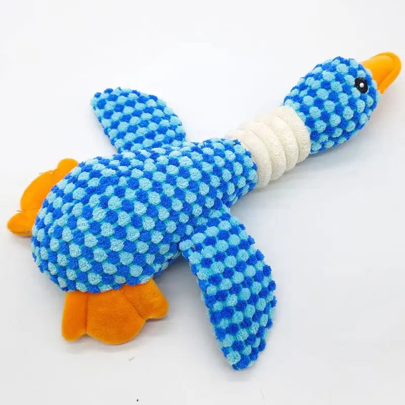 Durable Plush Duck Dog Toy | Interactive Squeaky Chew Toy