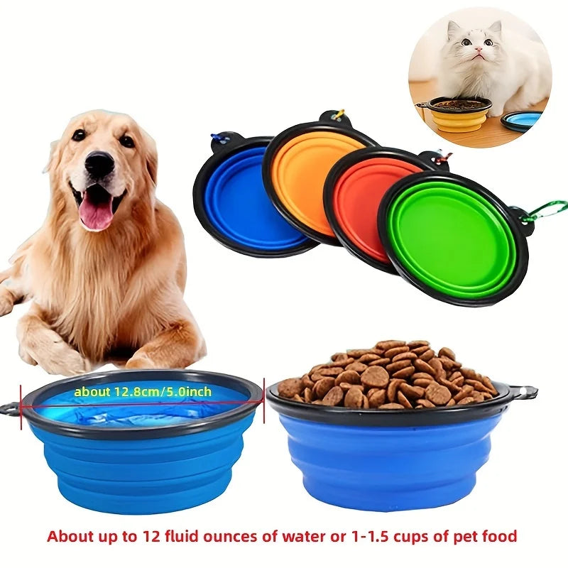 Collapsible Silicone Travel Pet Bowl | Portable Food & Water Bowl for Dogs & Cats
