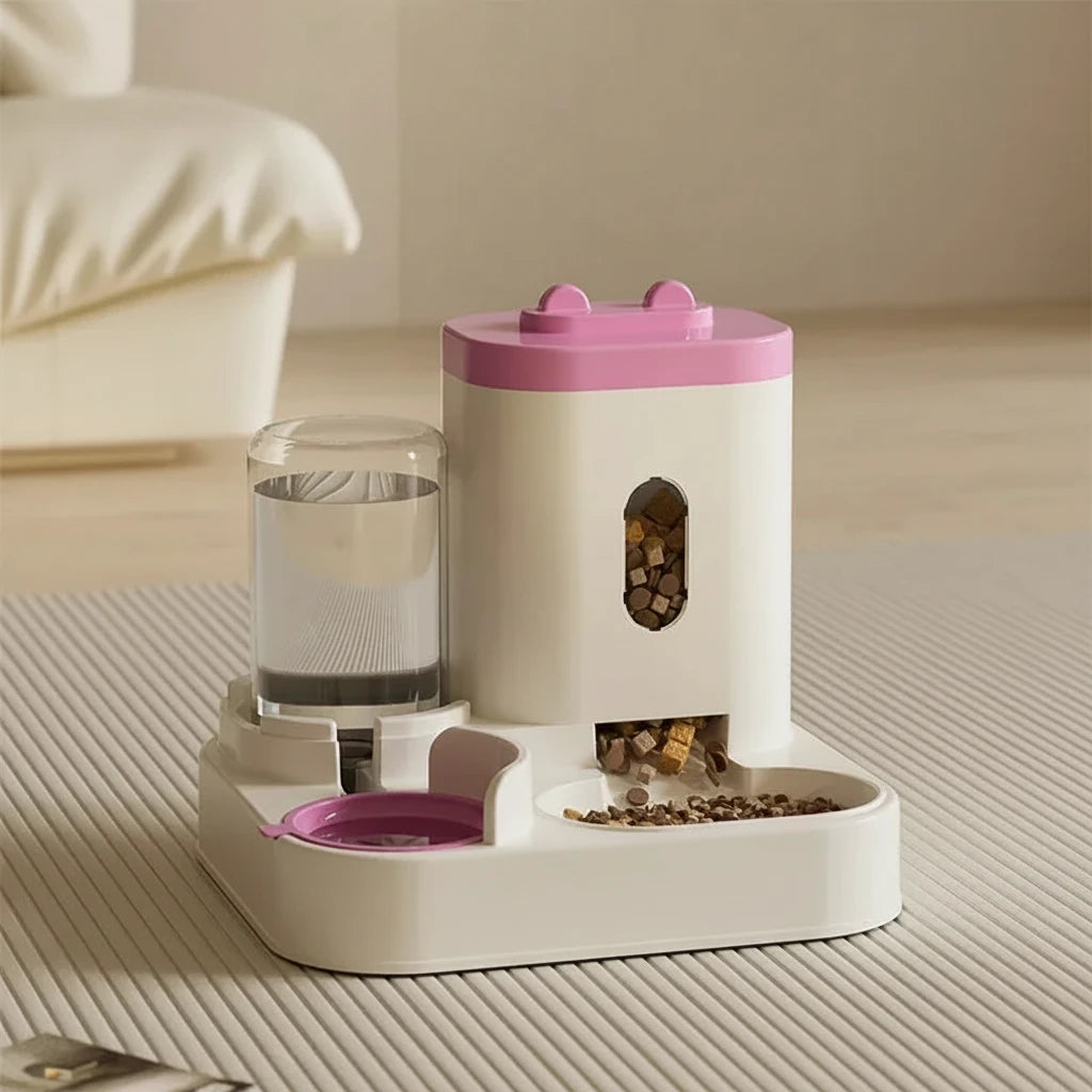 Luxury Automatic Pet Feeder & Water Fountain | 2-in-1 Feeding Station