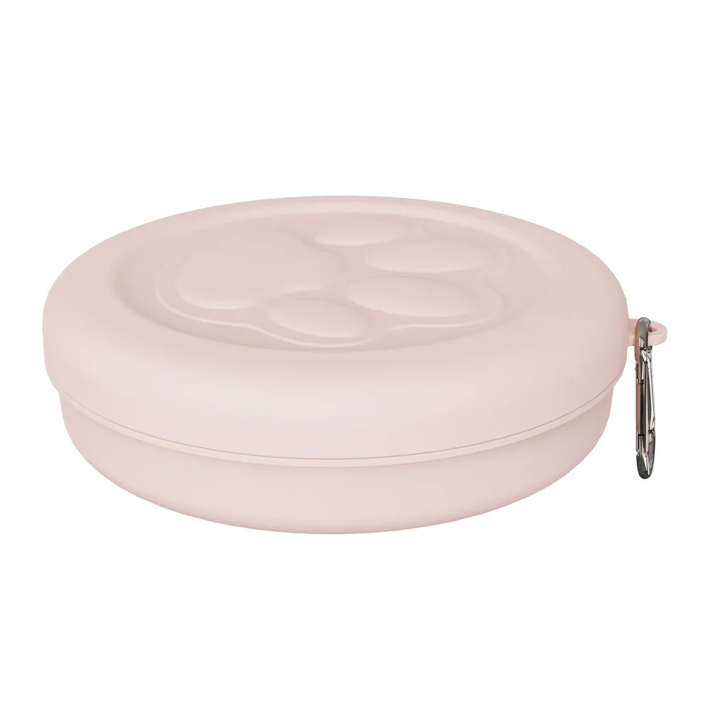 2-in-1 Portable Travel Pet Bowl with Treat Storage | Foldable Dog & Cat Food & Water Bow
