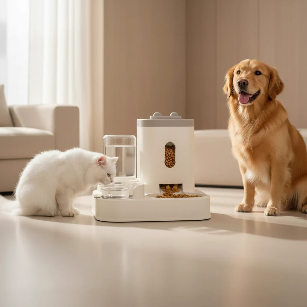 Luxury Automatic Pet Feeder & Water Fountain | 2-in-1 Feeding Station