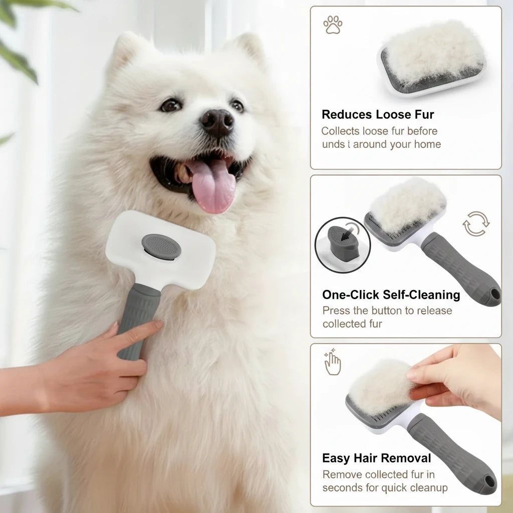 Luxury Self-Cleaning Pet Grooming Brush | Effortless Shedding & Deshedding