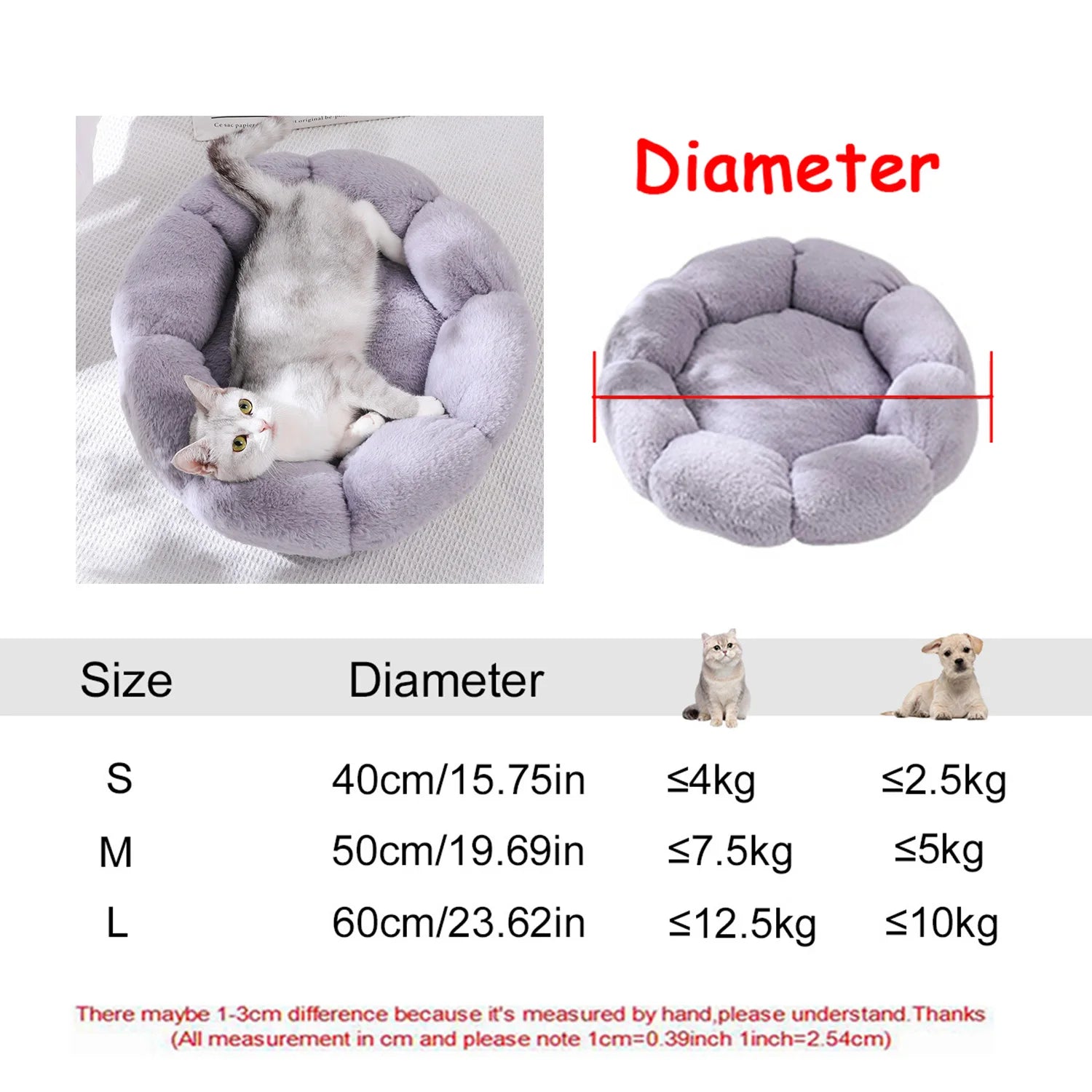 Calming Plush Pet Bed | Ultra-Soft Washable Dog & Cat Bed