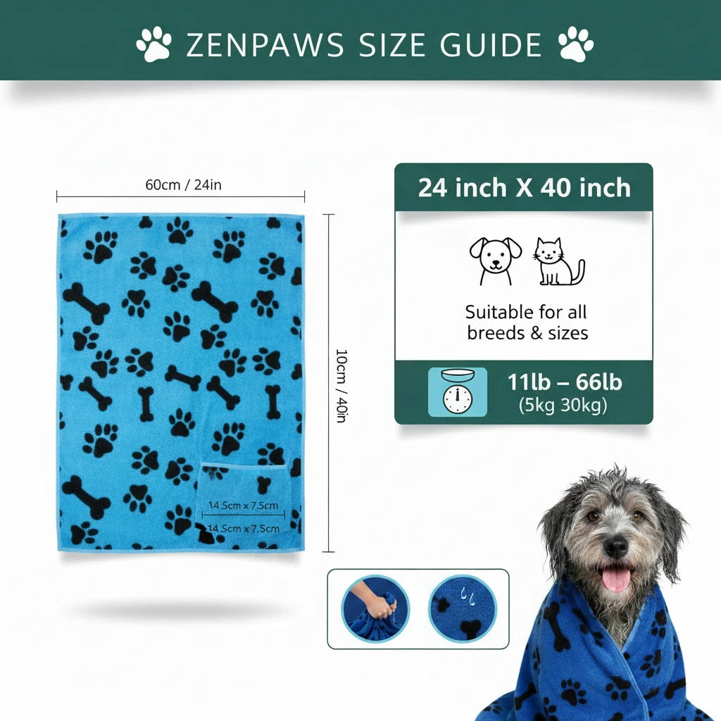luxury Quick-Drying Microfiber Pet Towel | ZenPaws