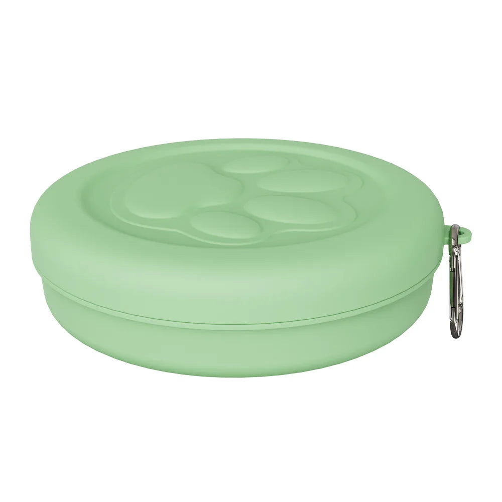 2-in-1 Portable Travel Pet Bowl with Treat Storage | Foldable Dog & Cat Food & Water Bow