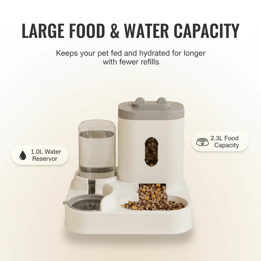 Luxury Automatic Pet Feeder & Water Fountain | 2-in-1 Feeding Station