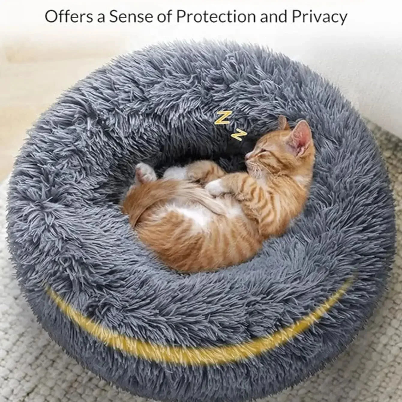 Calming Plush Pet Bed | Ultra-Soft Washable Dog & Cat Bed