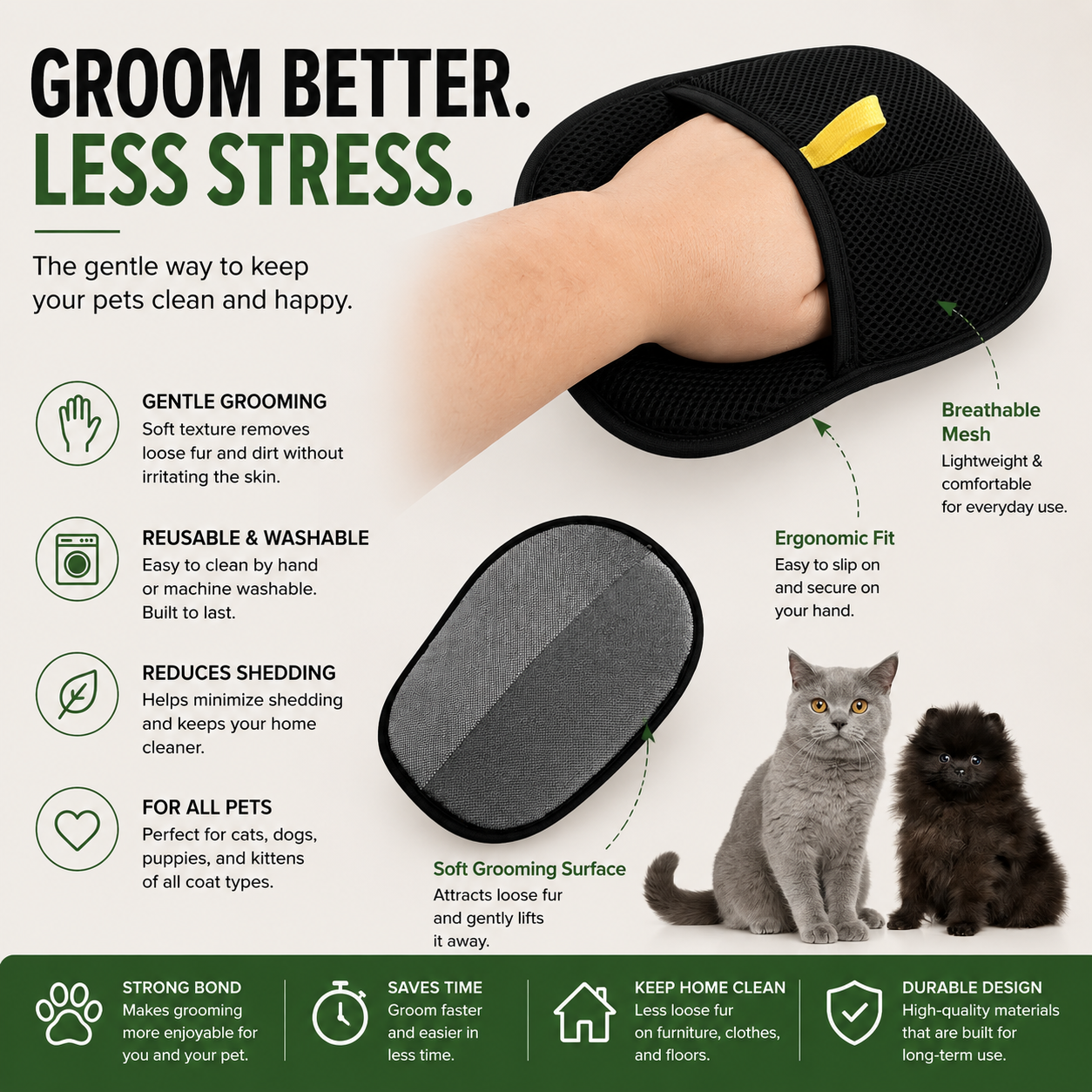 ZenPaws™ Reusable Pet Hair Removal Glove