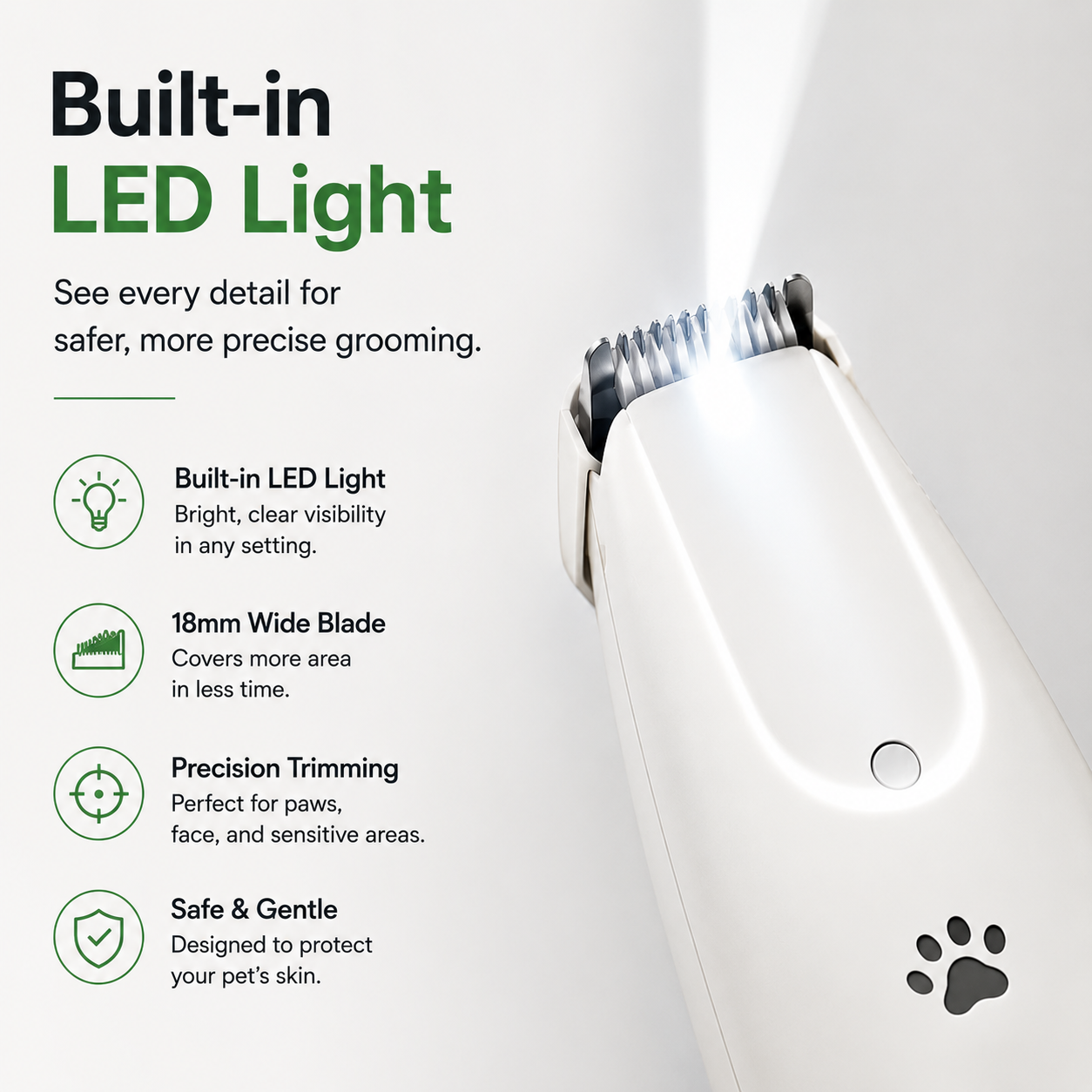 ZenPaws™ Quiet LED Paw Trimmer | Safe & Rechargeable